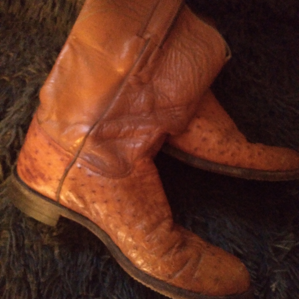 Justin Ostrich Skinn boots